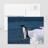 Adelie Penguins die uit een ijsberg komen Briefkaart (Voorkant / Achterkant)