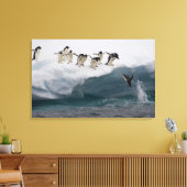Adelie Penguins duikt in zee Paulette Canvas Afdruk (Insitu (Woonkamer))