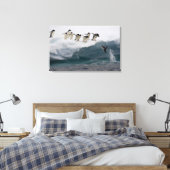 Adelie Penguins duikt in zee Paulette Canvas Afdruk (Insitu (Slaapkamer))