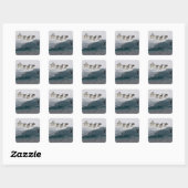 Adelie Penguins duikt in zee Paulette Vierkante Sticker (Vel)