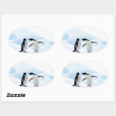 Adelie Penguins Ovale Sticker (Vel)