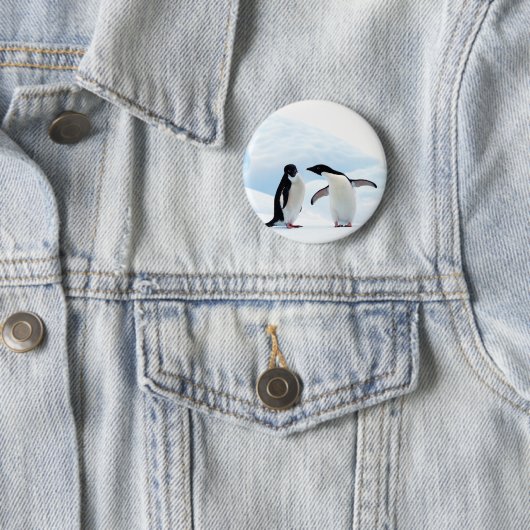 Adelie Penguins Ronde Button 5,7 Cm (In situ)