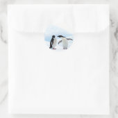 Adelie Penguins Ronde Sticker (Tas)