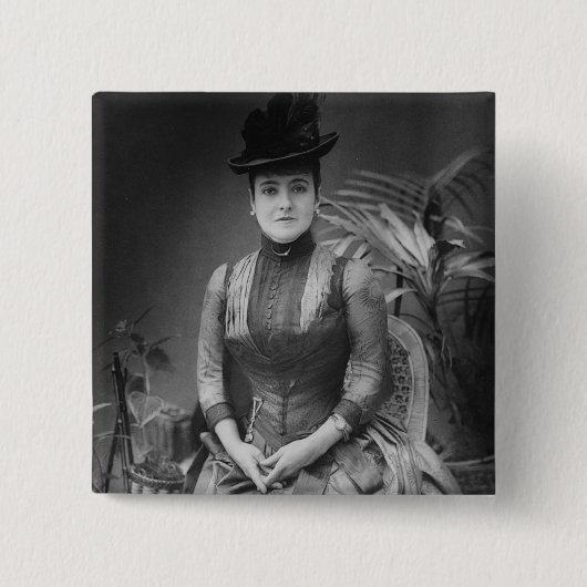 Adelina Patti, 1880 Vierkante Button 5,1 Cm (Voorkant)