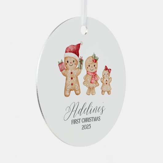 Adelina Personalized Baby's First Christmas Metalen Ornament (Voorkant Rechts)