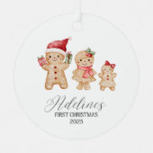 Adelina Personalized Baby's First Christmas Metalen Ornament (Voorkant)