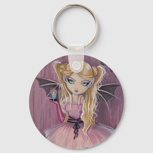 Adeline in Pink Gothic Vampire Fairy Magnet Sleutelhanger (Voorkant)