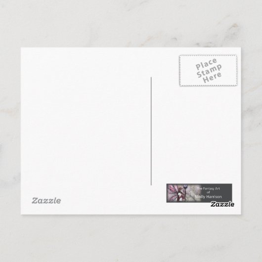 Adeline in Roze Gotische Vampier Fairy Briefkaart (Achterkant)