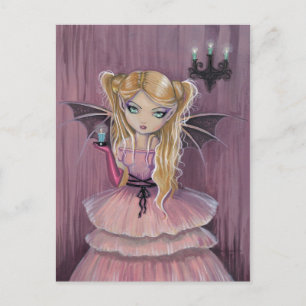 Adeline in Roze Gotische Vampier Fairy Briefkaart