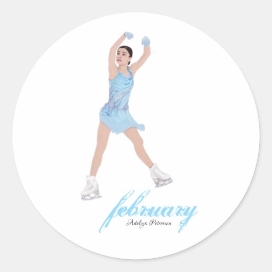 Adeliya Petrosian February Ronde Sticker (Voorkant)