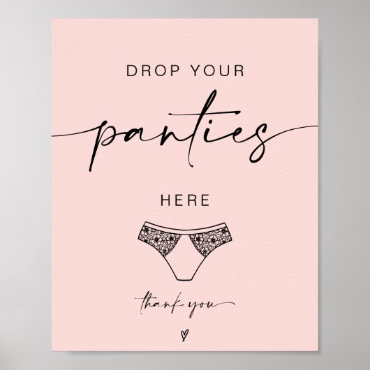 ADELLA Drop Your Panties Bachelorette Game Sign Poster (Voorkant)