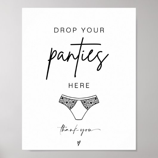 ADELLA Drop Your Panties Bachelorette Game Sign Poster (Voorkant)