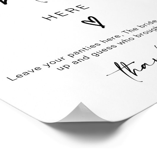 ADELLA Drop Your Panties Bachelorette Game Sign Poster (Hoek)