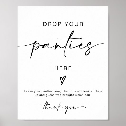 ADELLA Drop Your Panties Bachelorette Game Sign Poster (Voorkant)
