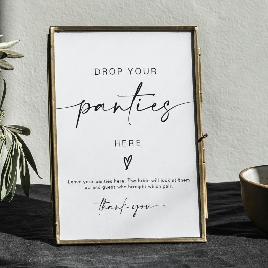 ADELLA Drop Your Panties Bachelorette Game Sign Poster