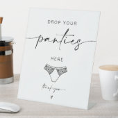 ADELLA Drop Your Panties Bachelorette Game Sign Reclamebord Met Voetstuk (Insitu)