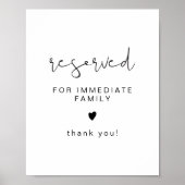 ADELLA Edgy Minimal Wedding Reserved Seating Sign Poster (Voorkant)