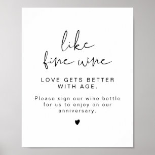 ADELLA Edgy Minimal Wine Wedding Guestbook Poster