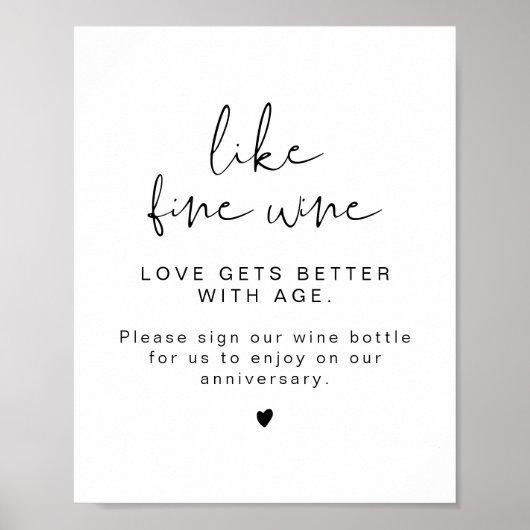ADELLA Edgy Minimal Wine Wedding Guestbook Poster (Voorkant)