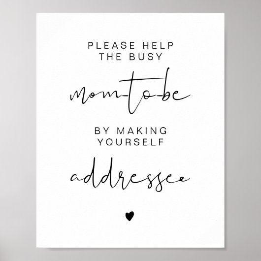 ADELLA Edgy Modern Adres de Envelope Sign Poster (Voorkant)