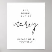 ADELLA EDgy Modern Eat Drink & Be Merry Poster (Voorkant)