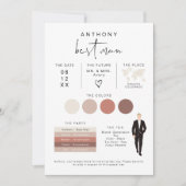 ADELLA Edgy Modern EDITABLE Best Man Info Card Kaart (Voorkant)