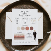 ADELLA Edgy Modern EDITABLE Best Man Info Card Kaart