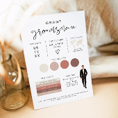 ADELLA Edgy Modern EDITABLE Groomsman Info Card Kaart
