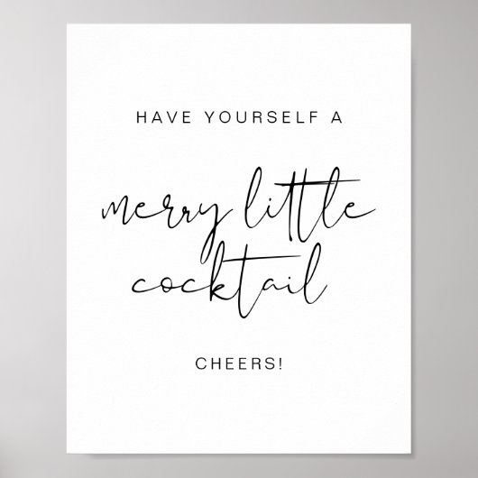 ADELLA Edgy Modern Merry Little Cocktail Kerstmis Poster (Voorkant)
