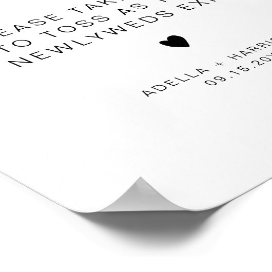 ADELLA Edgy Modern Minimalist Confetti Toss Sign Poster (Hoek)