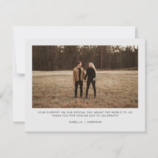 ADELLA Edgy Modern Minimalist Photo Hartelijk dank Kaart (Achterkant)