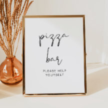 ADELLA Edgy Modern Minimalist Pizza Bar Poster