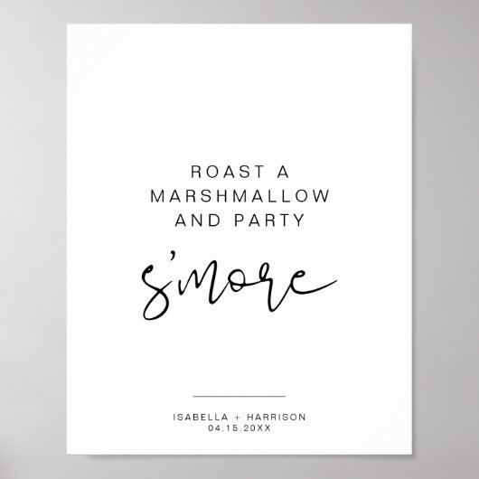 ADELLA Edgy Modern Minimalist S'mores Bar Sign Poster (Voorkant)