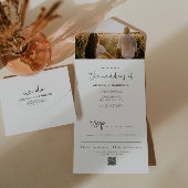 ADELLA Edgy Modern Minimalist Wedding All In One Uitnodiging