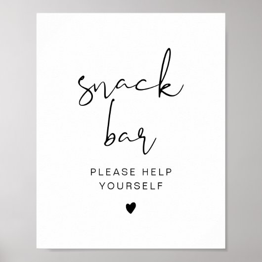 ADELLA Edgy Modern Minimalistische Snack Bar Poster (Voorkant)