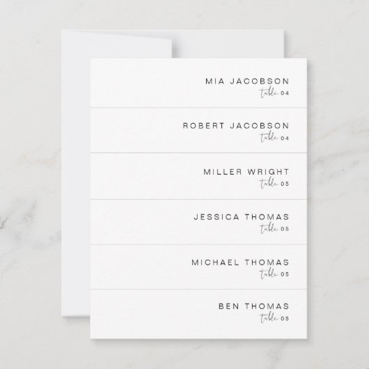 ADELLA Edgy Modern Slender Place Card Naam Kaart (Voorkant)