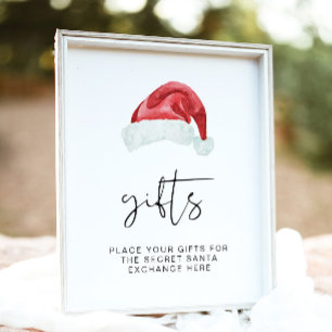 ADELLA Edgy Secret Santa Gifts Sign Poster