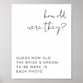 ADELLA Hoe oud waren ze Bruiloftsshowerspelbord Poster (Voorkant)