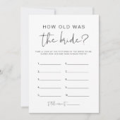 ADELLA Hoe oud was de bruid Vrijgezellenfeest spel Kaart (Voorkant)