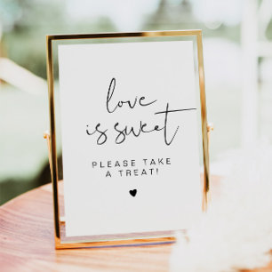 ADELLA Minimal Love is Sweet Treat Favor Sign Kaart