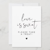ADELLA Minimal Love is Sweet Treat Favor Sign Kaart (Voorkant)