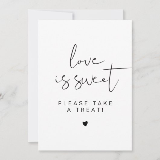 ADELLA Minimal Love is Sweet Treat Favor Sign Kaart (Voorkant)