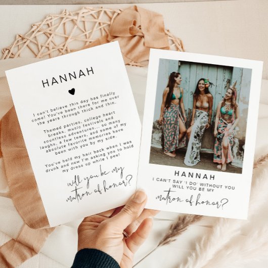 ADELLA Minimal Photo Matron of Honor proposal Kaart