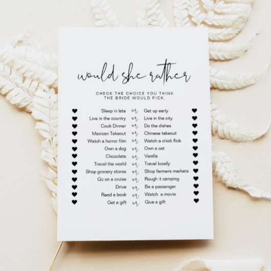 ADELLA Minimal zou ze liever bruids spel Kaart