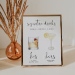 ADELLA Minimale Waterverf Cocktail Signature Drink Poster<br><div class="desc">Dit teken voor drink van handtekeningen is voorzien van een stijlvol handgeschreven lettertype en een modern, minimalistisch ontwerp. De afbeeldingen van de waterverf worden met de hand gemaakt en hier worden 15 populaire drinken in deze aanbieding opgenomen. Klik "uitgeven gebruikend ontwerphulpmiddel"knoop in de verpersoonlijkingssectie om de drinken te zien die...</div>