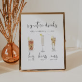 ADELLA Minimale Waterverf Cocktail Signature Drink Poster