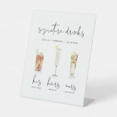 ADELLA Minimale Waterverf Cocktail Signature Drink Reclamebord Met Voetstuk (Voorkant)