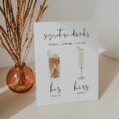 ADELLA Minimale Waterverf Cocktail Signature Drink Reclamebord Met Voetstuk