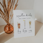 ADELLA Minimale Waterverf Cocktail Signature Drink Reclamebord Met Voetstuk
