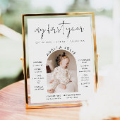 ADELLA Minimalist Arch Photo First Year Mijlsteen Poster